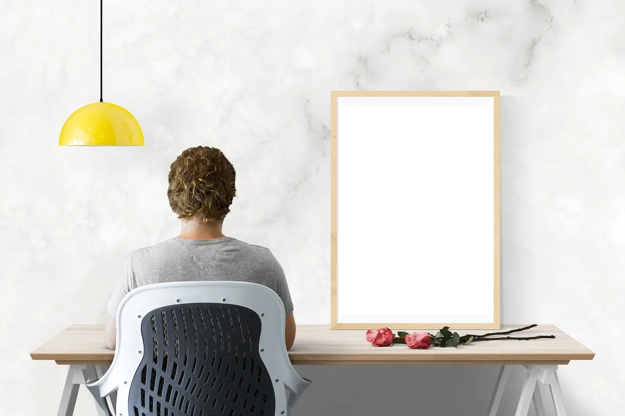 poster, mockup, wall, template, presentation, desk, portrait, decor, stock, picture, interior, photo, decoration
